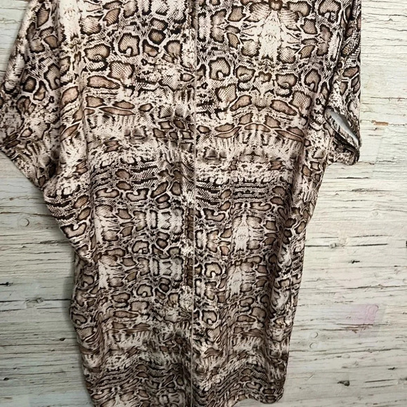 Halston brown white dress size  large snake skin - Picture 6 of 7